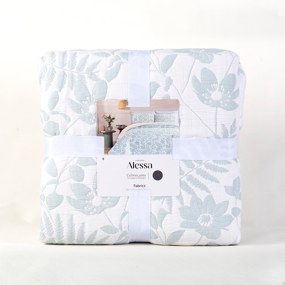 Cubrecama Jacquard Sherpa Bruma King Agua