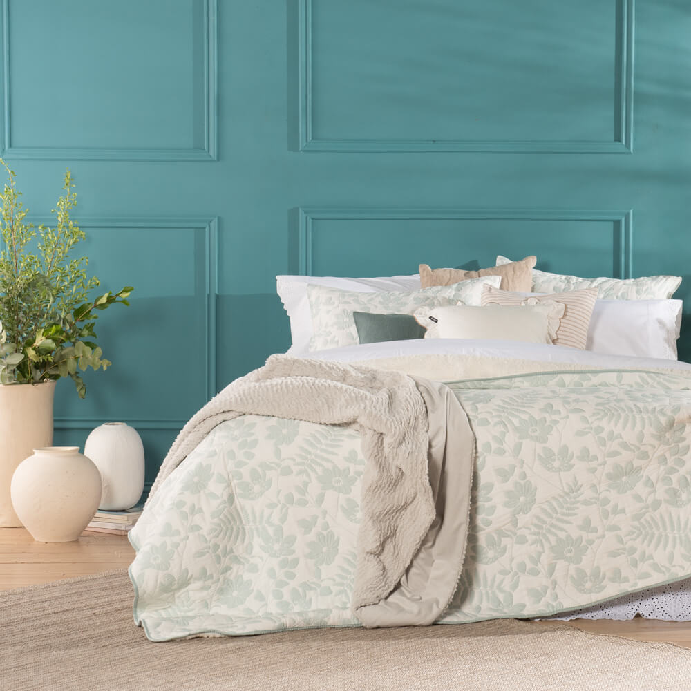 Cubrecama Jacquard Sherpa Bruma 1.5 Plazas Agua