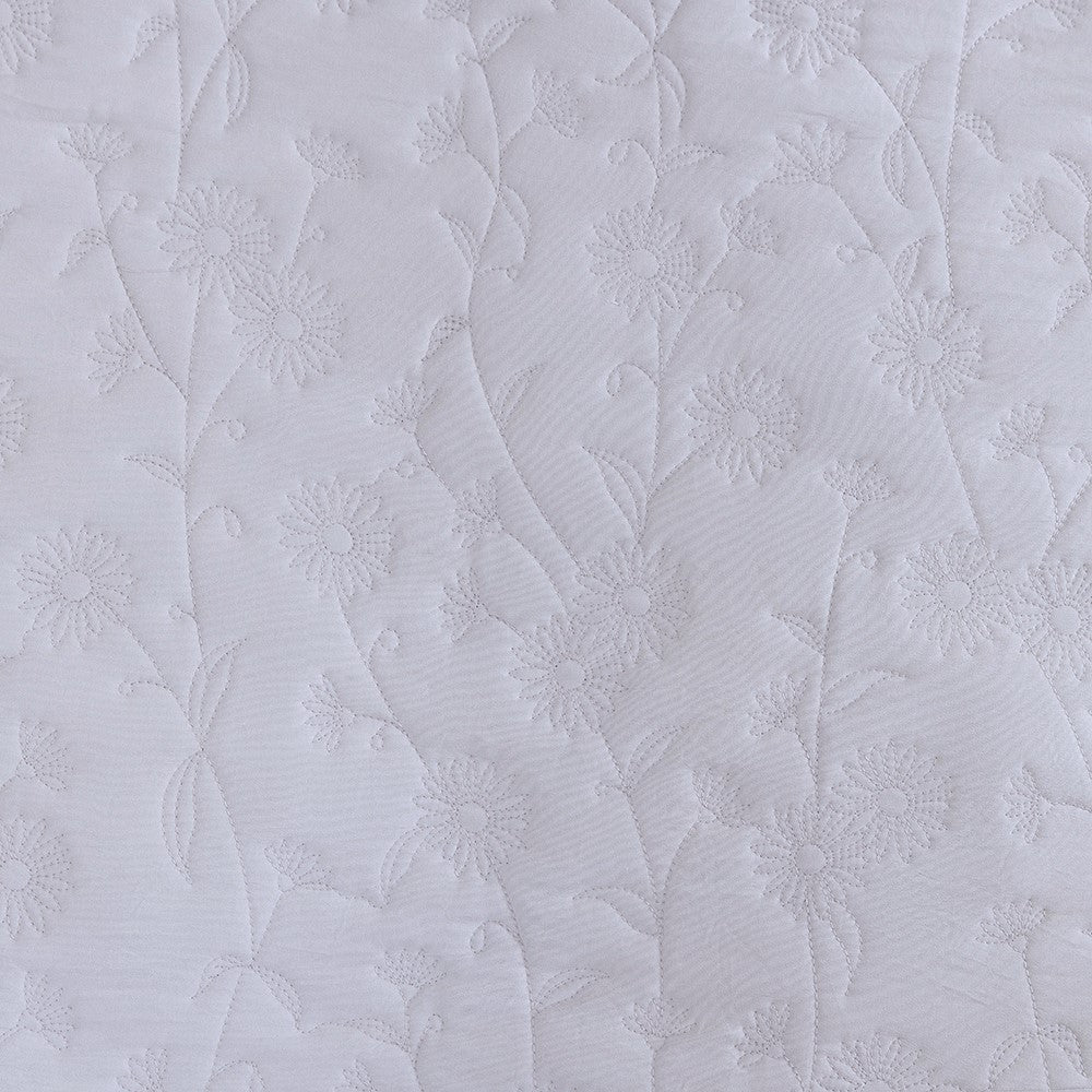 Cubrecama Quilt Sherpa Flor King Perla