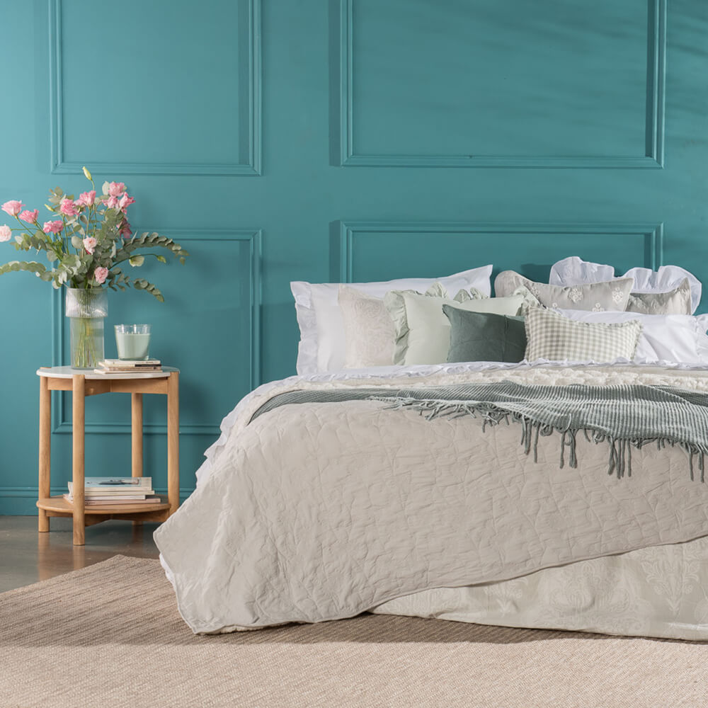 Cubrecama Quilt Sherpa Flor King Perla