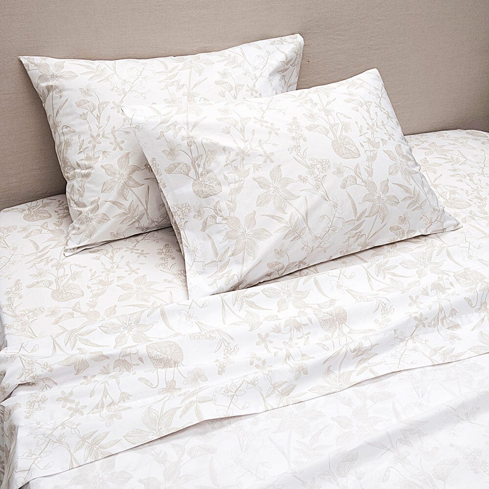 Sábana 200 Hilos Estampadas Silvestre Super King Beige