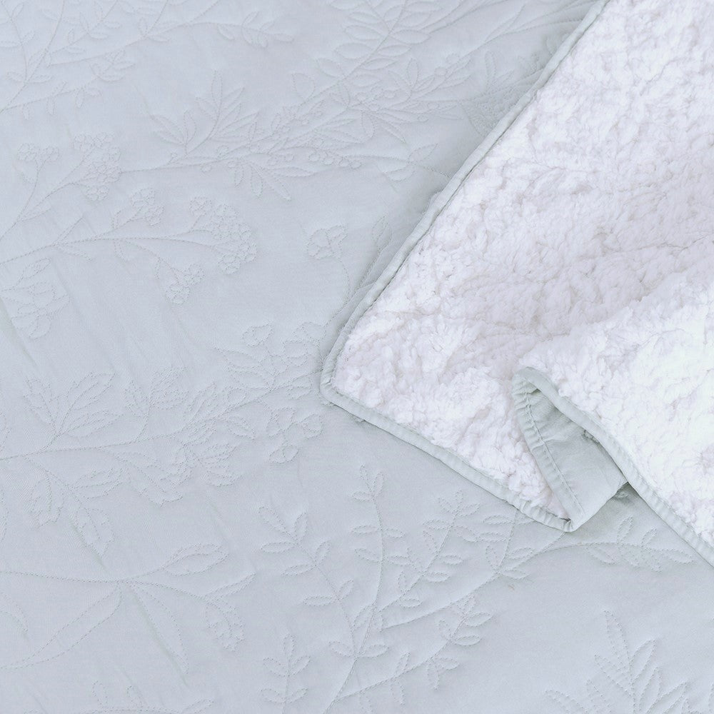 Cubrecama Quilt Sherpa Lavanda King Agua