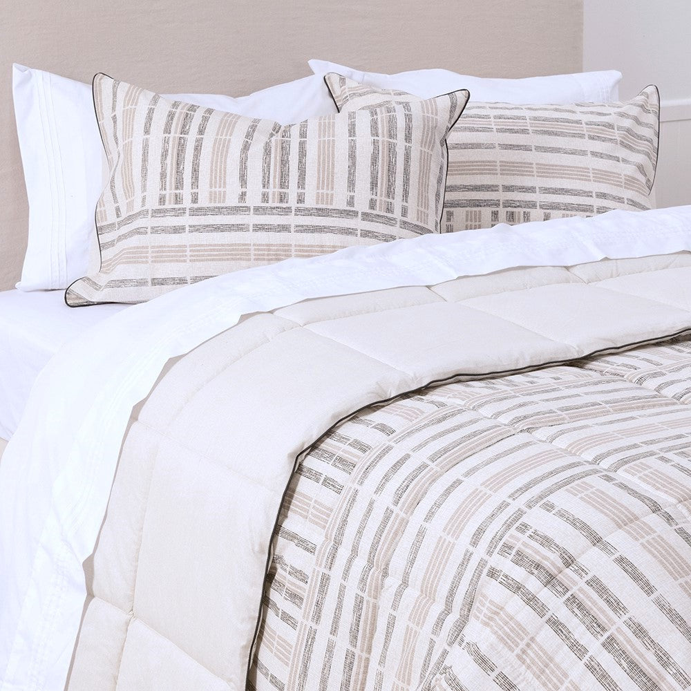 Plumón Estampado Samaná 2 Plazas Beige