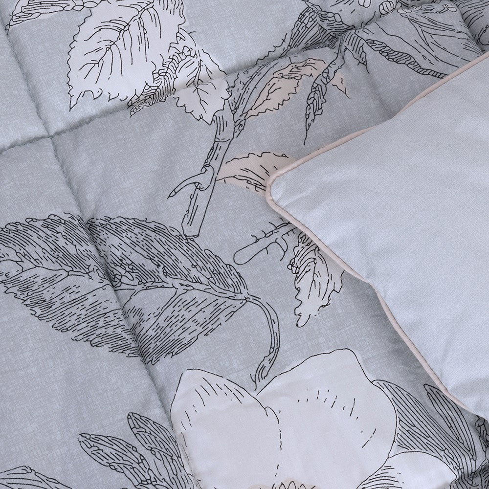 Plumón Estampado Plata 2 Plazas Gris