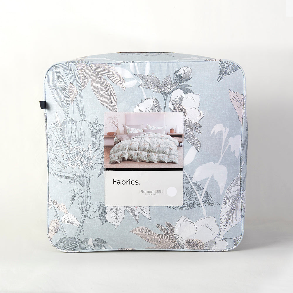 Plumón Estampado Plata 2 Plazas Gris