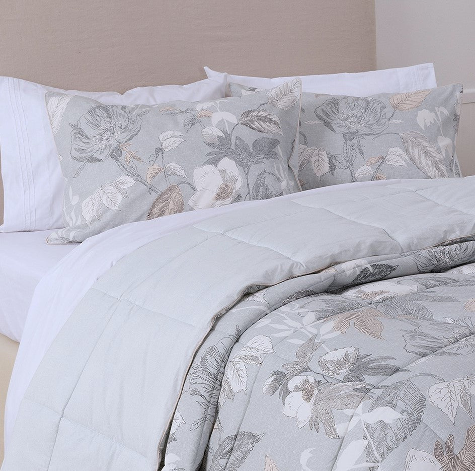 Plumón Estampado Plata King Gris