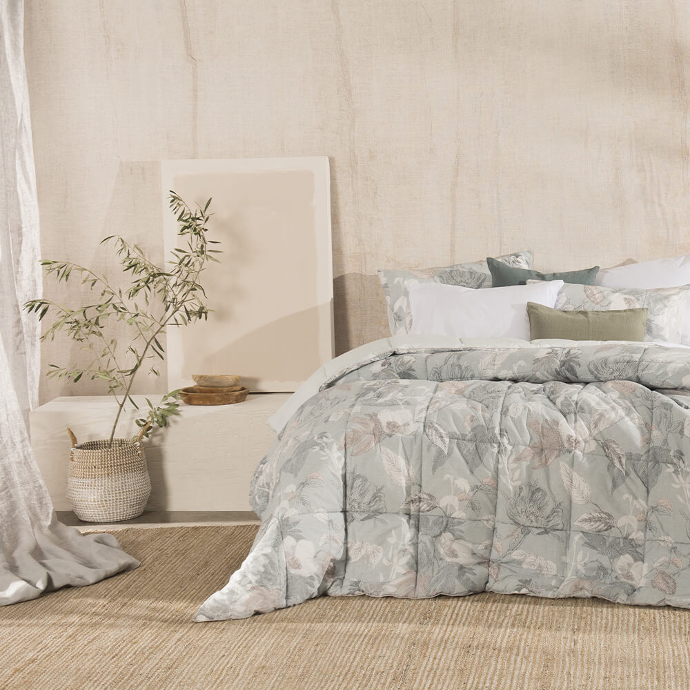 Plumón Estampado Plata King Gris