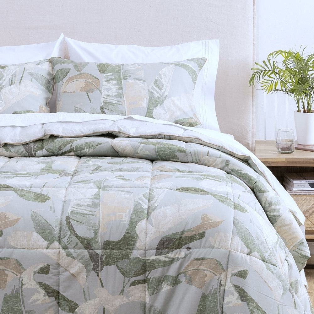 Plumón Estampado Macao 2 Plazas Verde