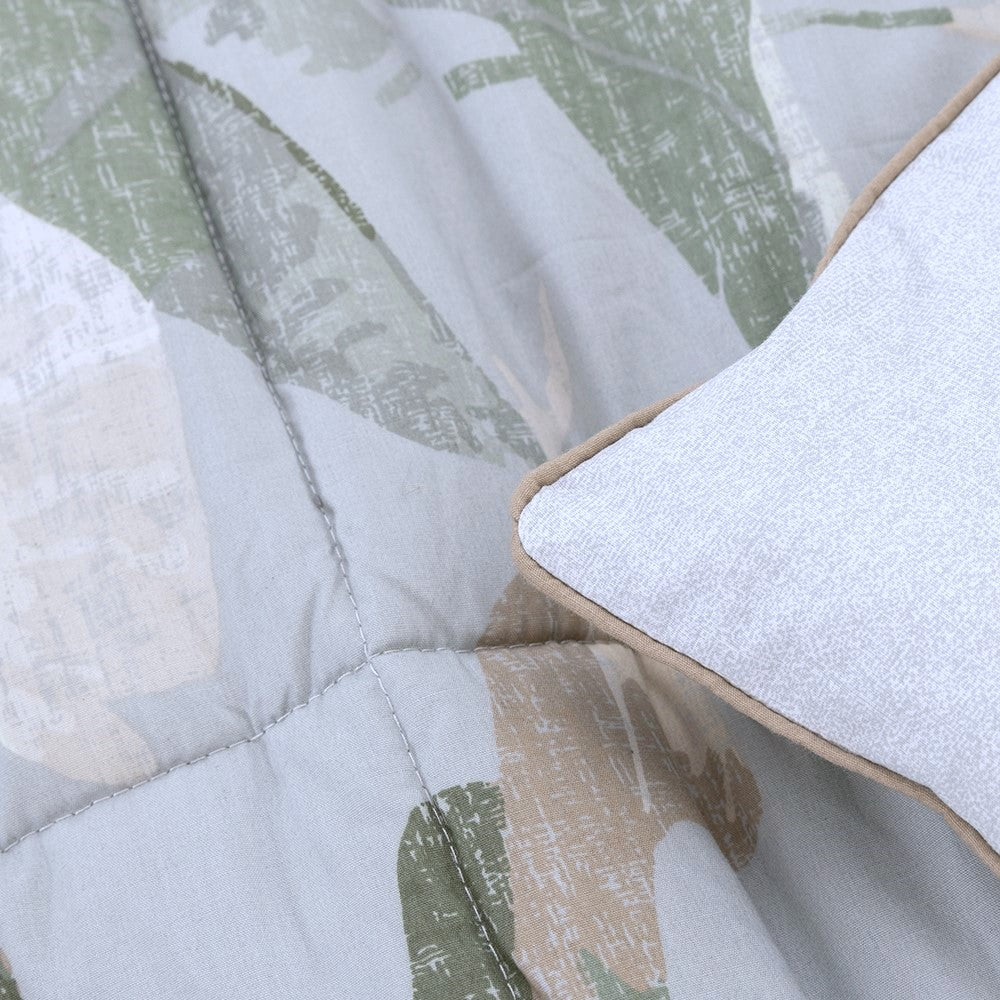 Plumón Estampado Macao 2 Plazas Verde