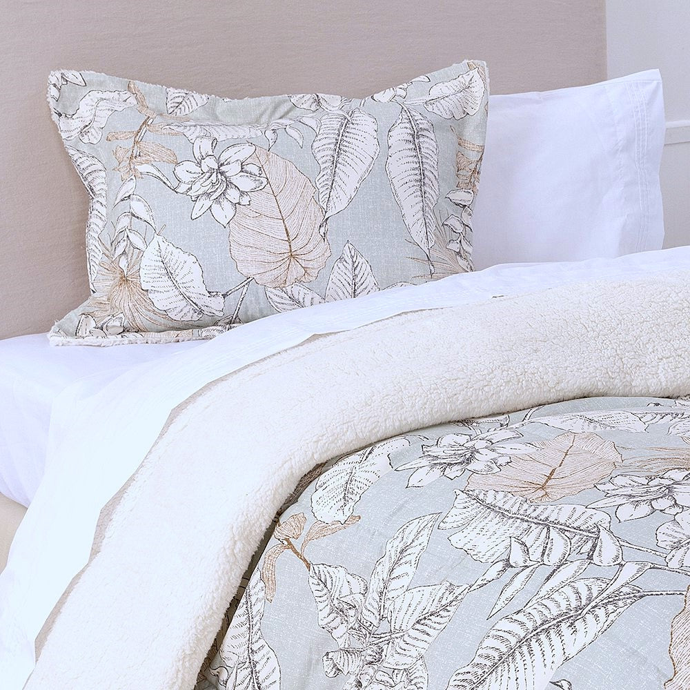 Plumón Estampado Sherpa Rocío 1.5 Plazas Agua