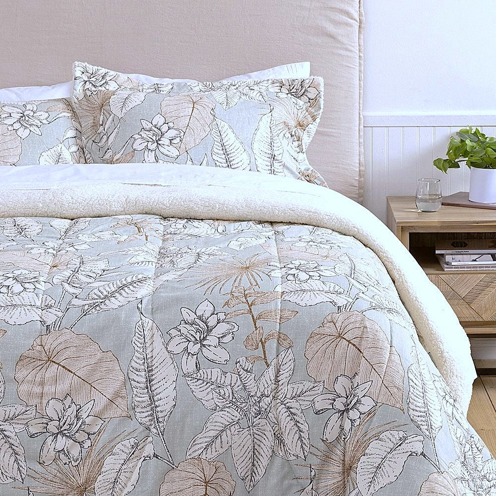 Plumón Estampado Sherpa Rocío 2 Plazas Agua