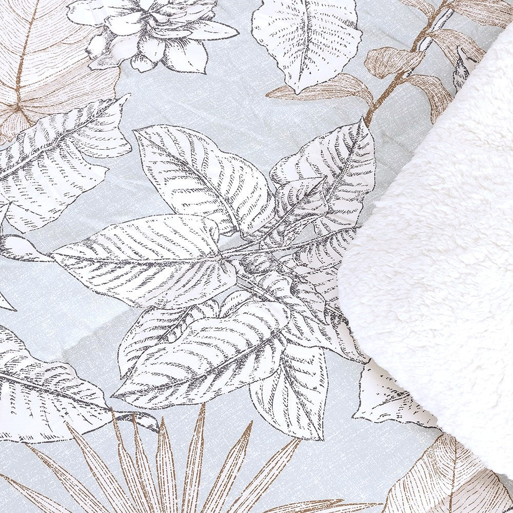 Plumón Estampado Sherpa Rocío 1.5 Plazas Agua