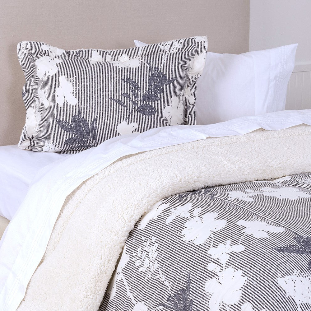 Plumón Estampado Sherpa Cerezo 1.5 Plazas Azul