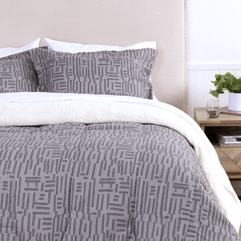 Plumón Estampado Sherpa Inca 1.5 Plazas Marengo