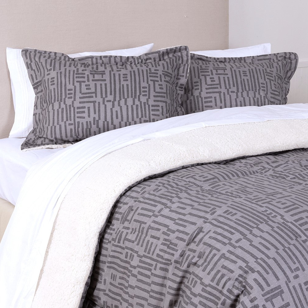 Plumón Estampado Sherpa Inca 2 Plazas  Marengo