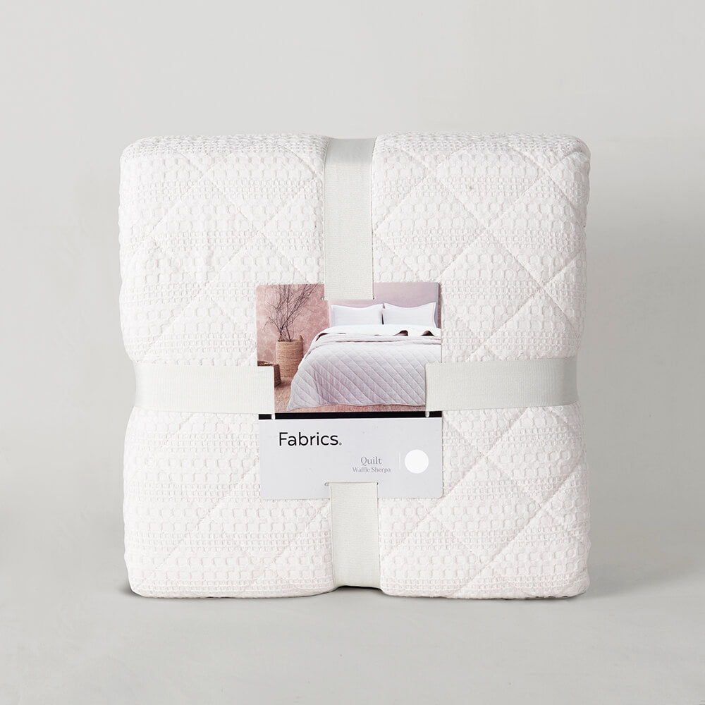 Cubrecama Waffle Sherpa King Beige