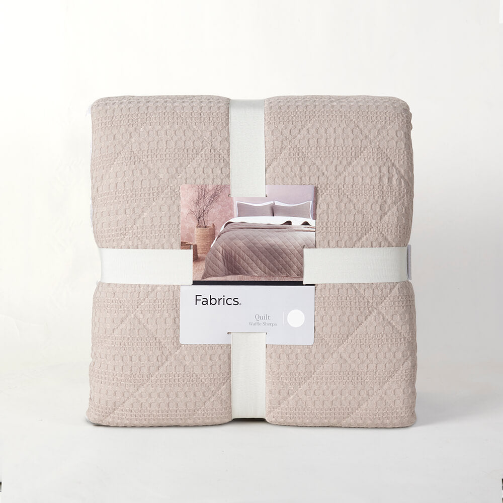 Cubrecama Waffle Sherpa King Taupe