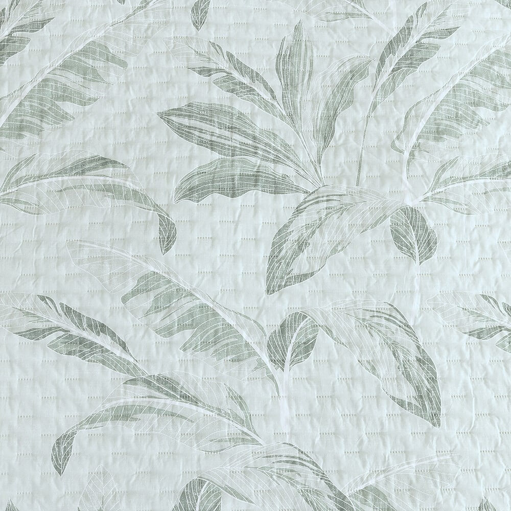 Cubrecama Quilt Estampado Sherpa Banano King Turquesa