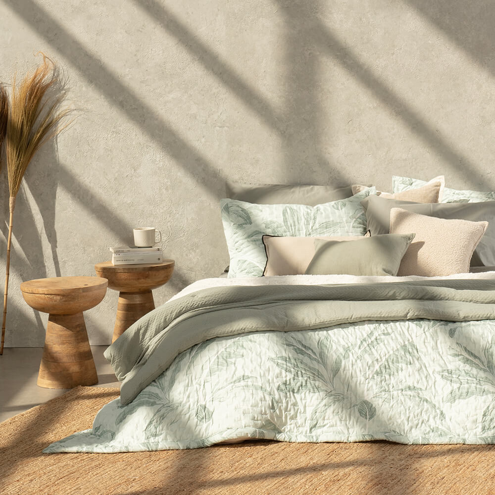 Cubrecama Quilt Estampado Sherpa Banano 1.5 Plazas Turquesa