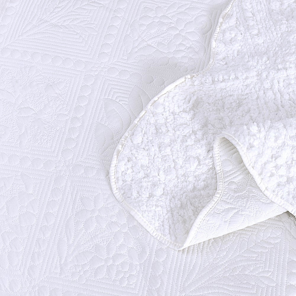 Cubrecama Quilt Sherpa Elisa 1.5 Plazas Crudo