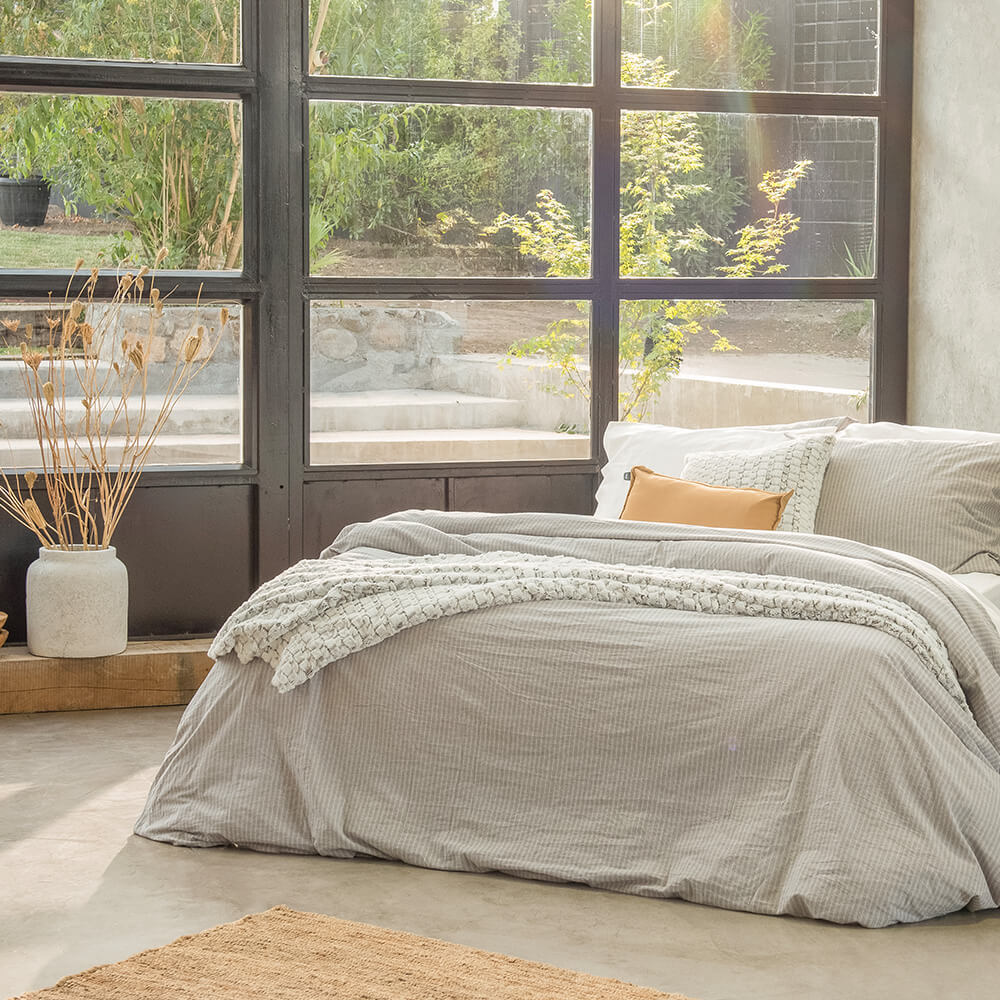 Funda Plumón Derby 1.5 Plazas Gris