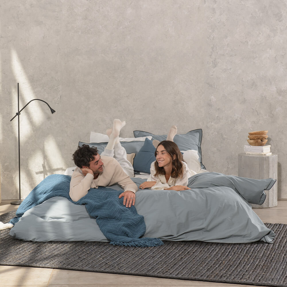 Funda Plumón Frame 2 Plazas Petróleo