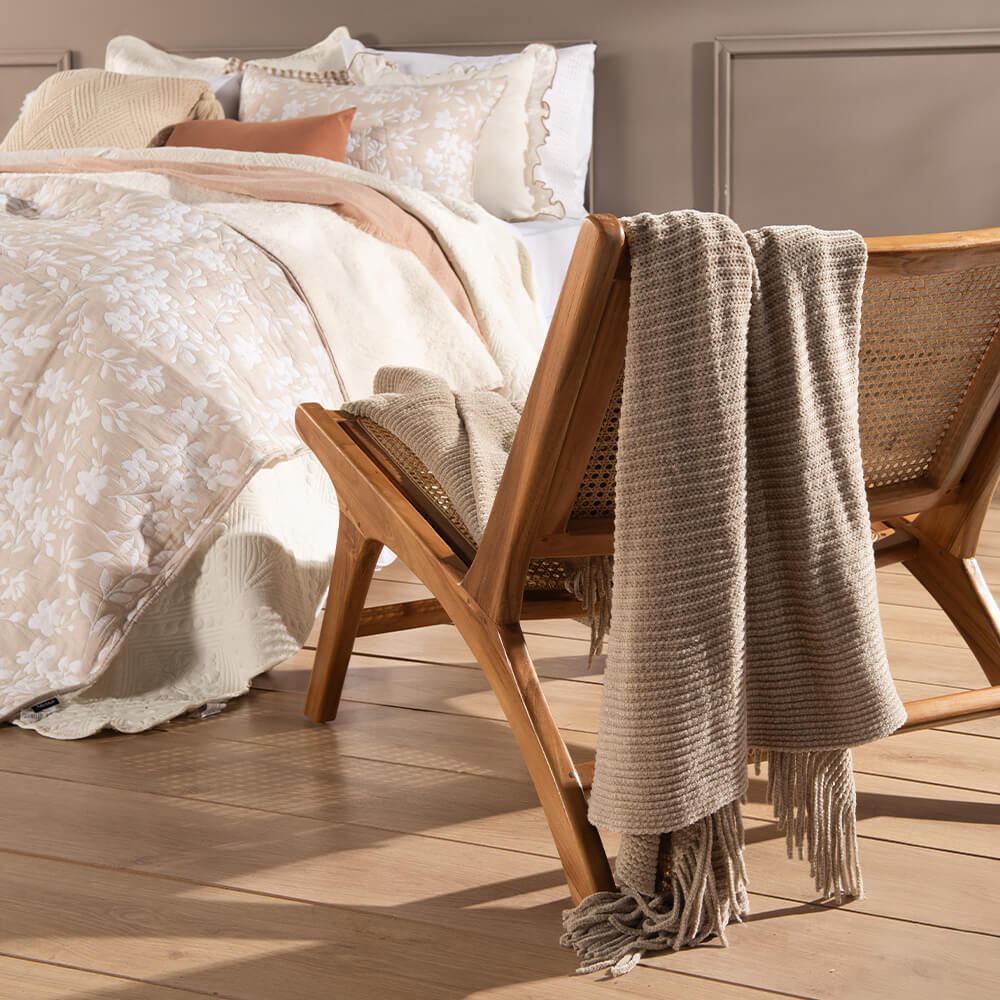 Manta Chenille Adela Beige