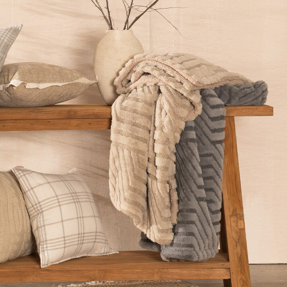 Manta Jacquard Sherpa Loop Beige