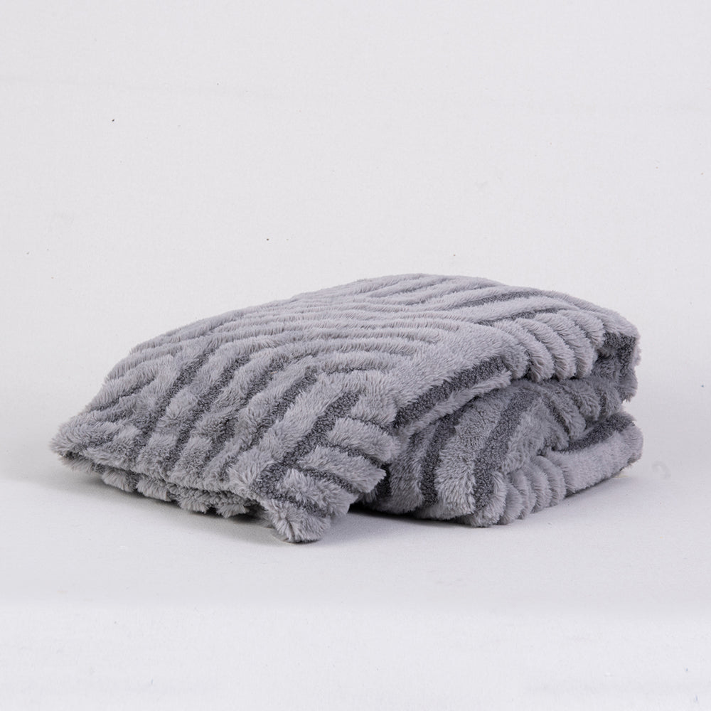 Manta Jacquard Sherpa Loop Gris