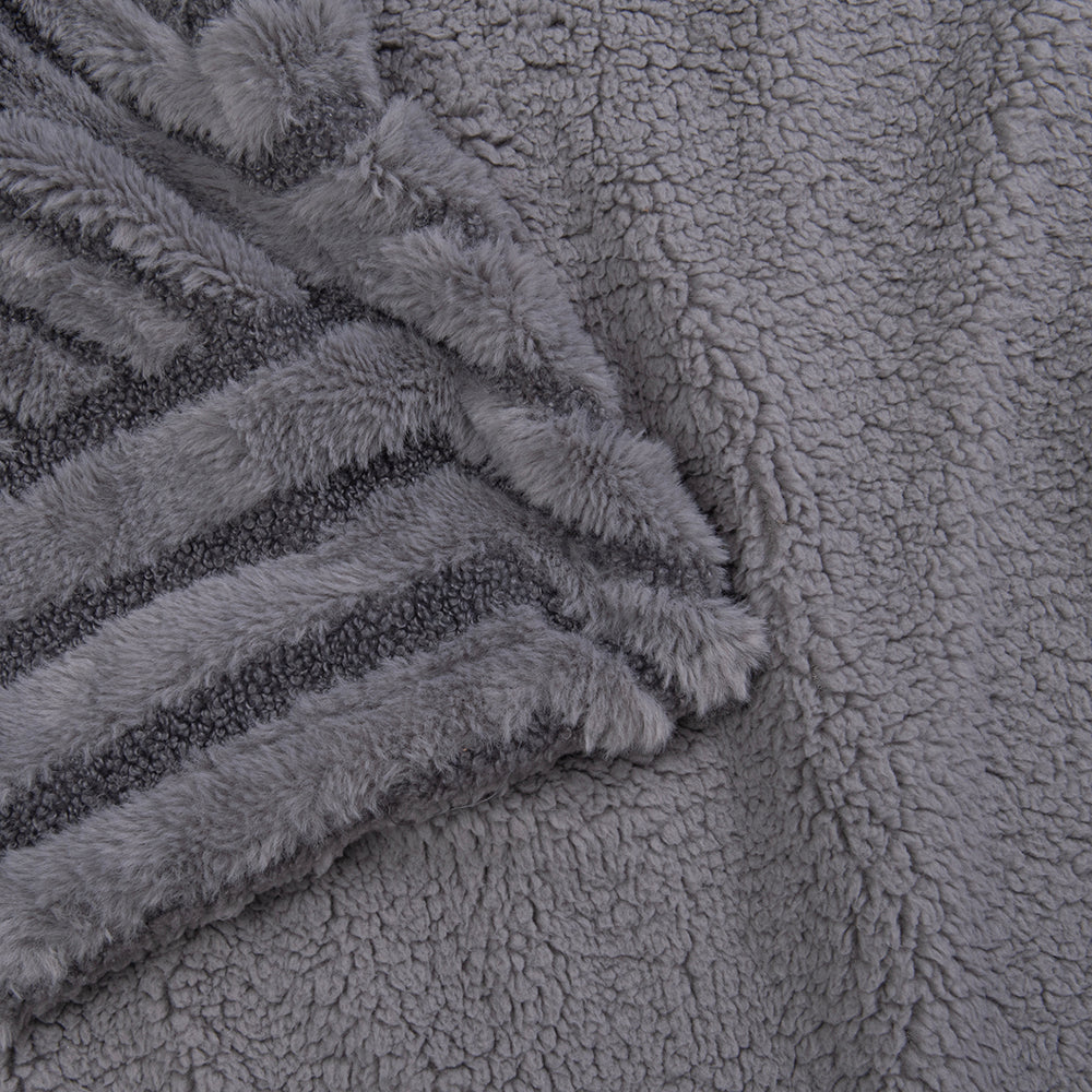 Manta Jacquard Sherpa Loop Gris