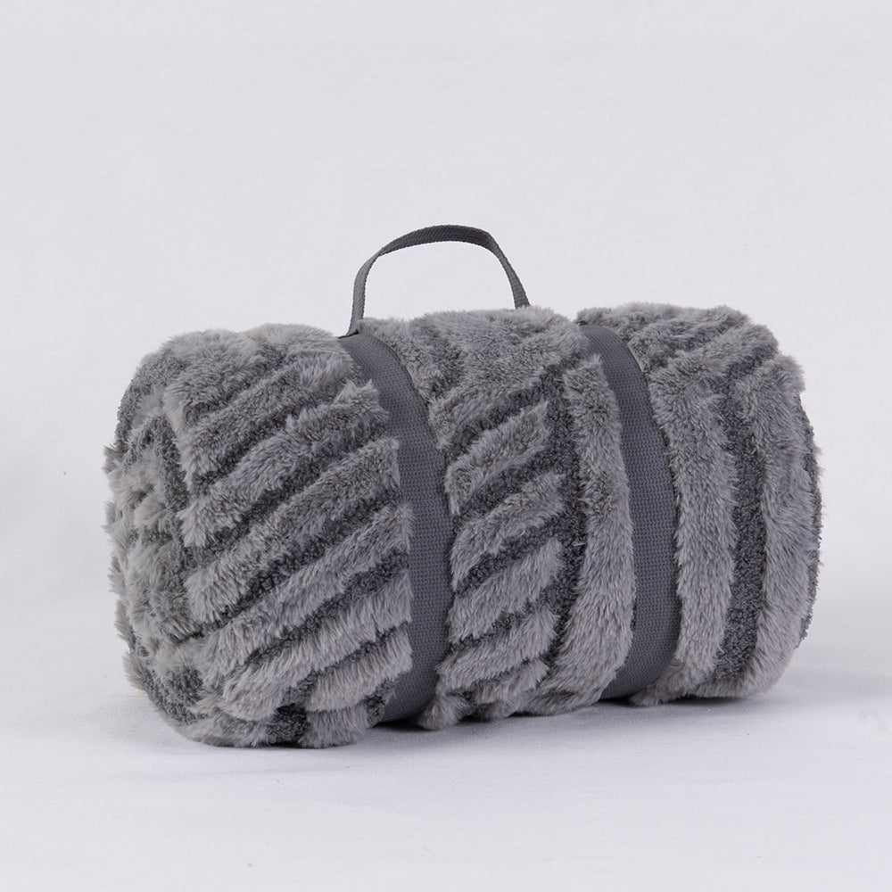 Manta Jacquard Sherpa Loop Gris