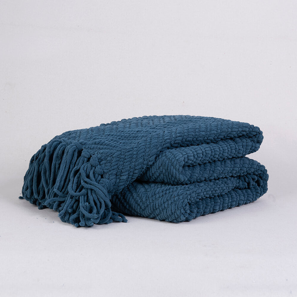 Manta Chunky Zigzag Azul