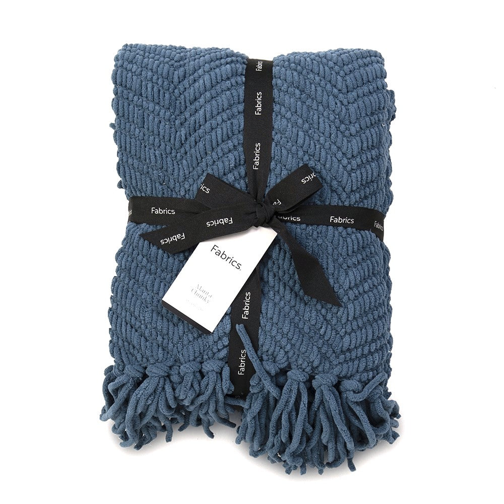 Manta Chunky Zigzag Azul