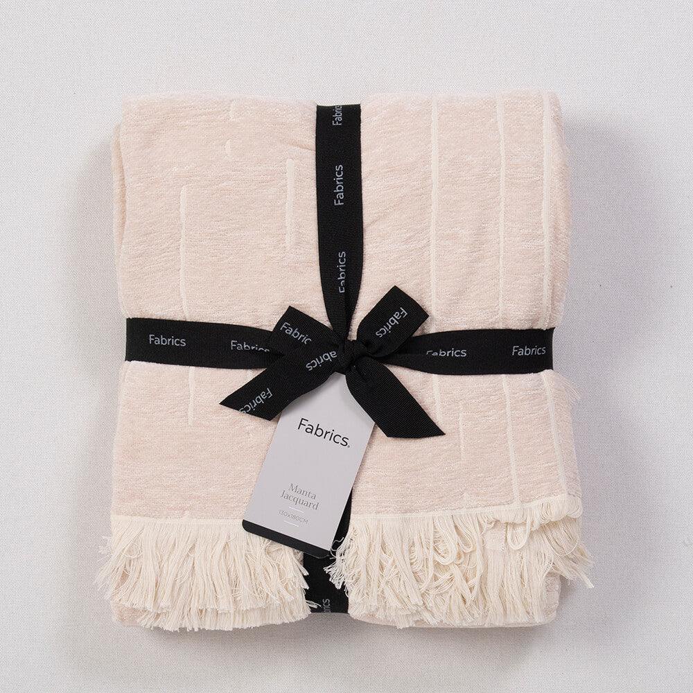 Manta Chenilla Boston Marfil