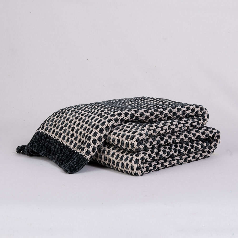 Manta Chenilla Atlanta Negra