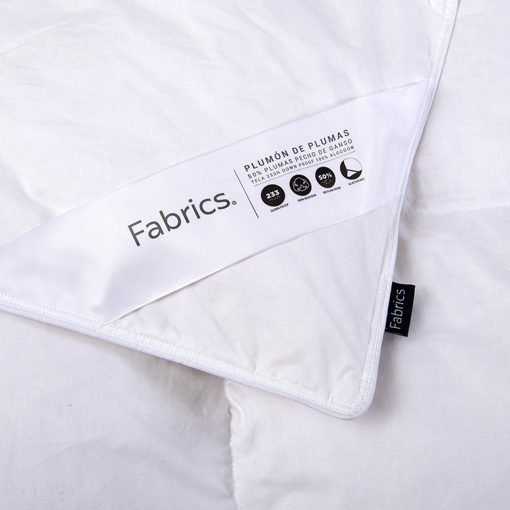 Plumón Pluma 50% Pecho 2 Plazas Blanco