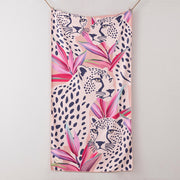 Toalla Playa Microfibra Leopardo Rosa