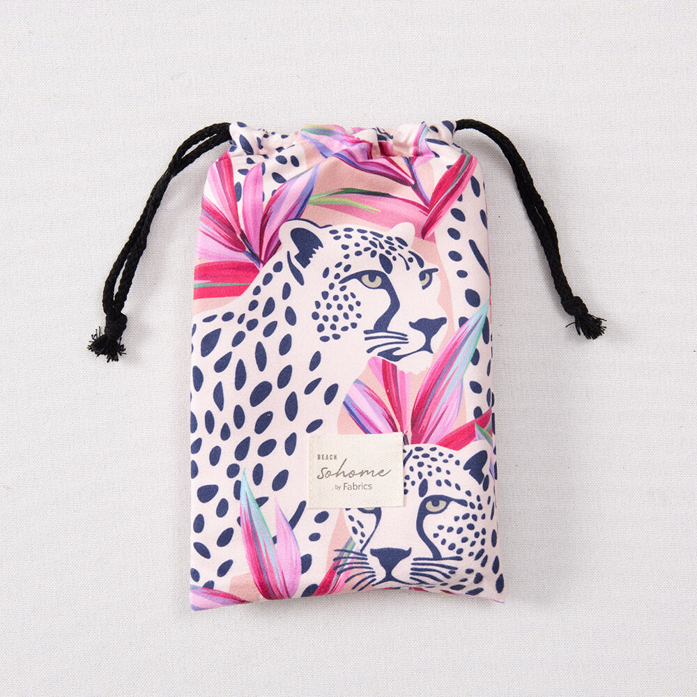 Toalla Playa Microfibra Leopardo Rosa
