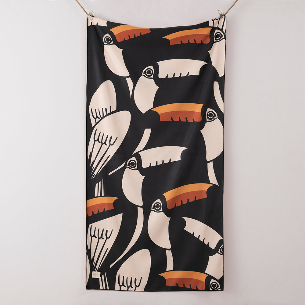 Toalla Playa Microfibra Mallorca Negro