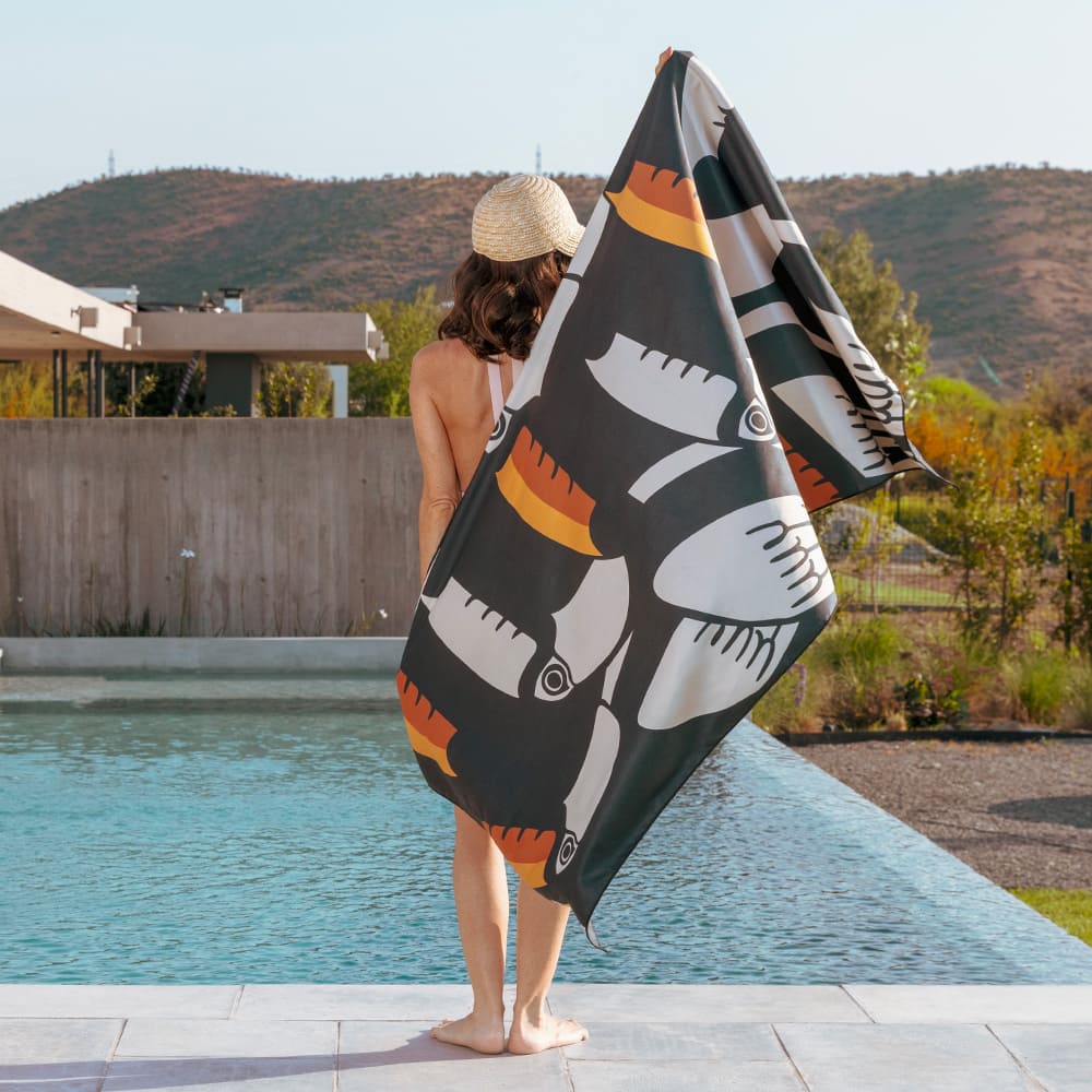 Toalla Playa Microfibra Mallorca Negro