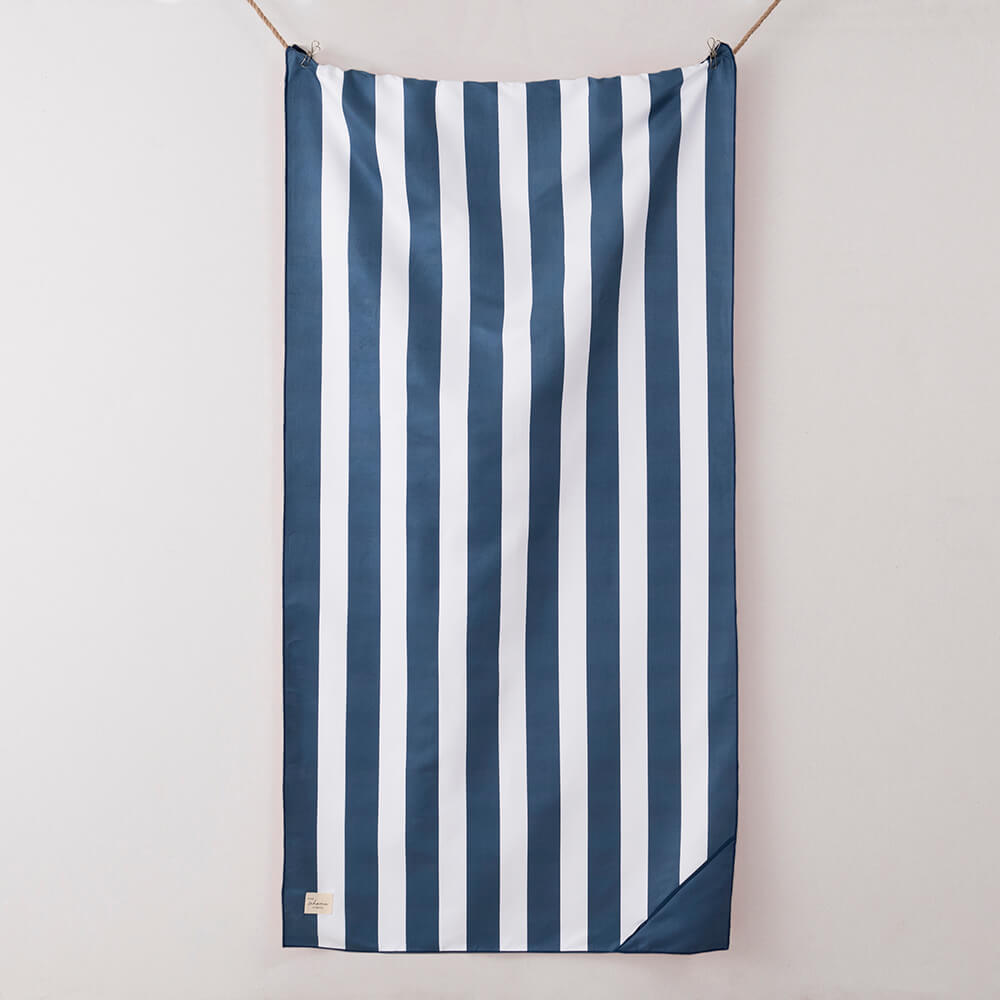 Toalla Playa Microfibra Rayas Azul