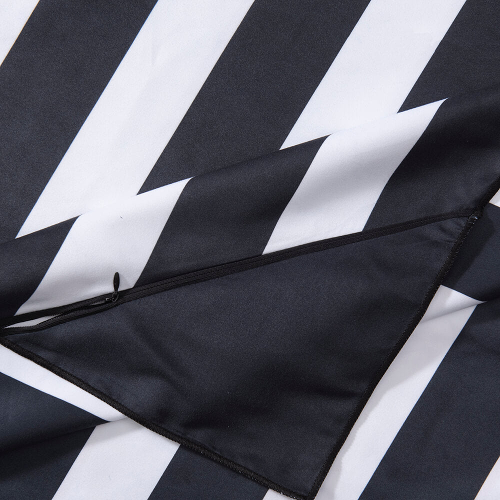 Toalla Playa Microfibra Rayas Negro