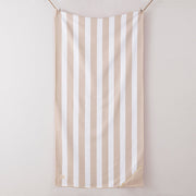 Toalla Playa Microfibra Rayas Beige