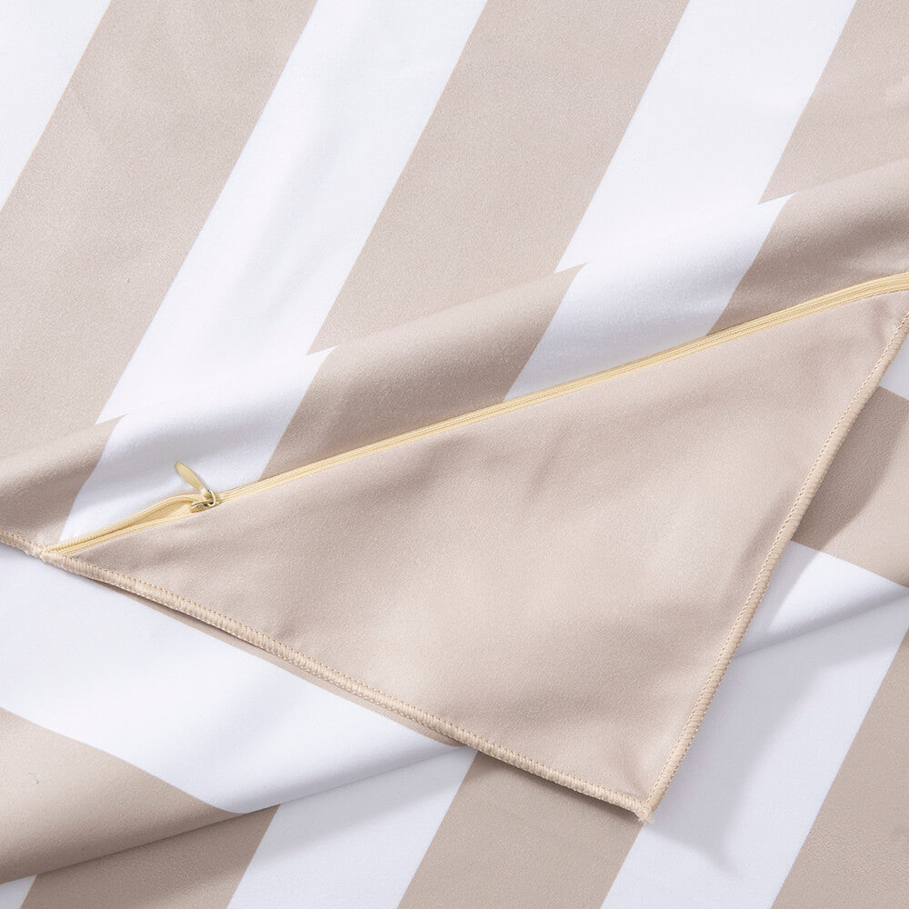 Toalla Playa Microfibra Rayas Beige