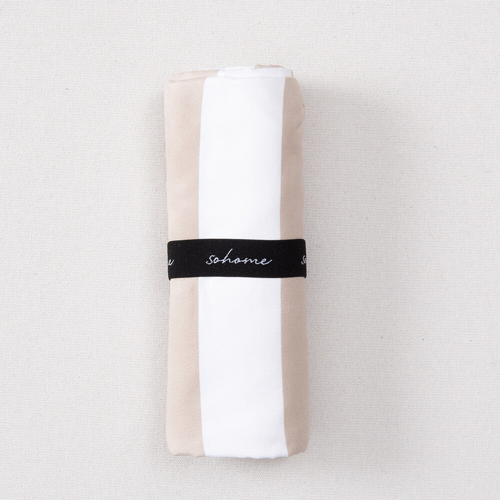 Toalla Playa Microfibra Rayas Beige