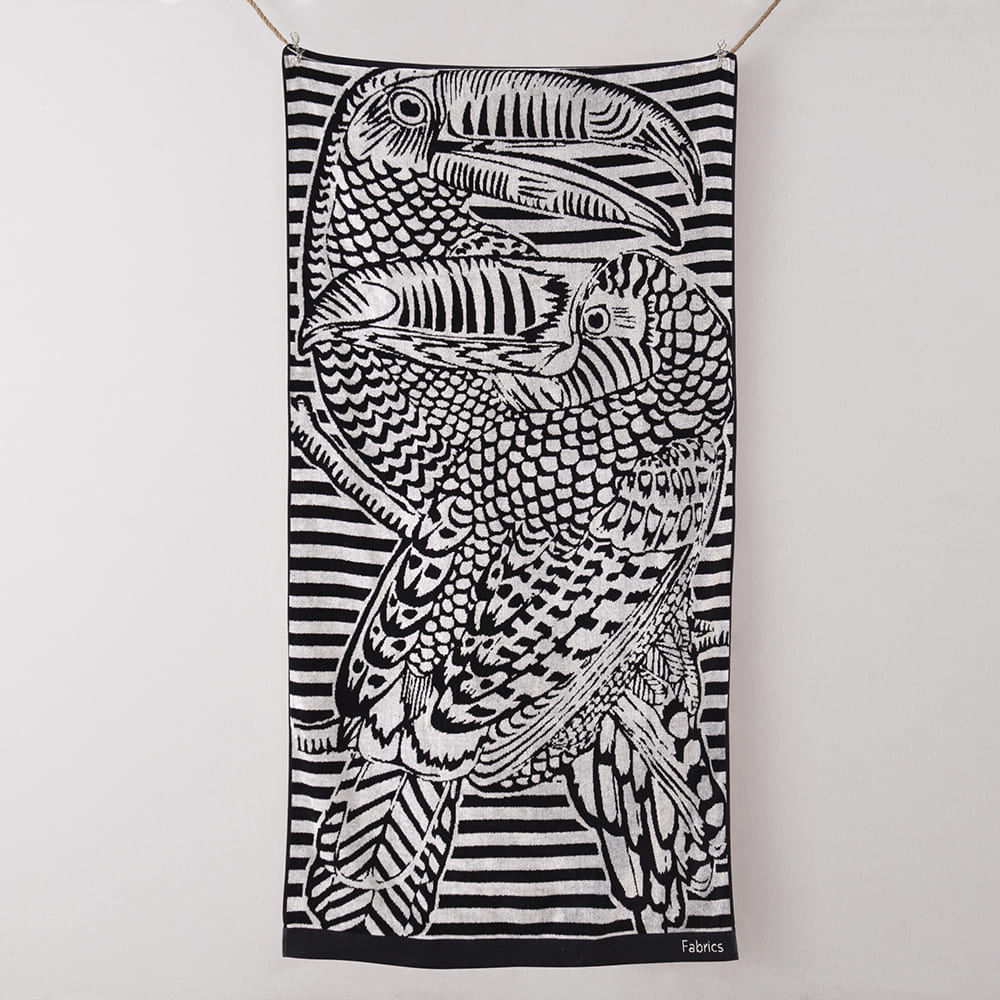 Toalla Playa Jacquard Angra Negro