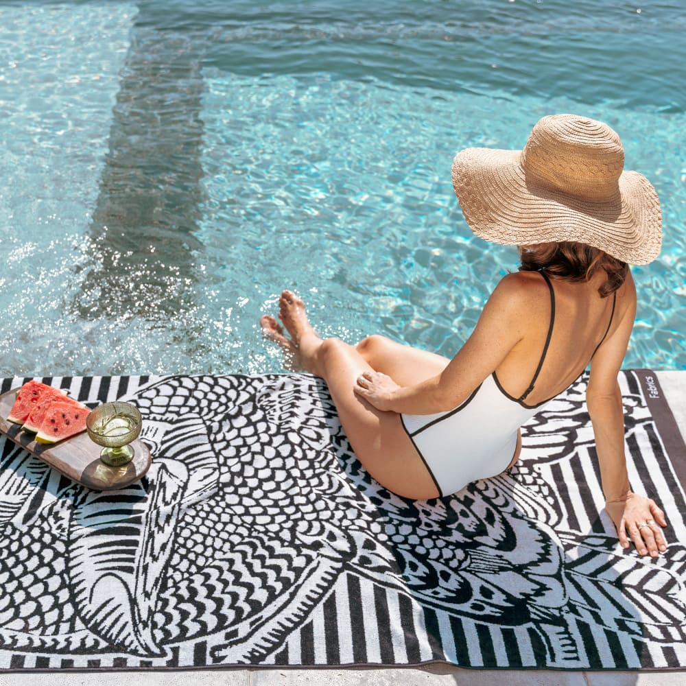 Toalla Playa Jacquard Angra Negro