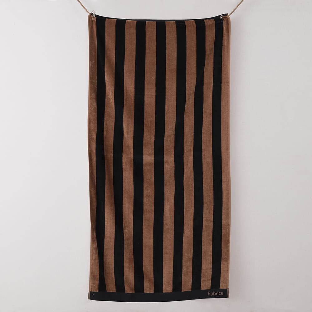 Toalla Playa Jacquard Raya Caramelo