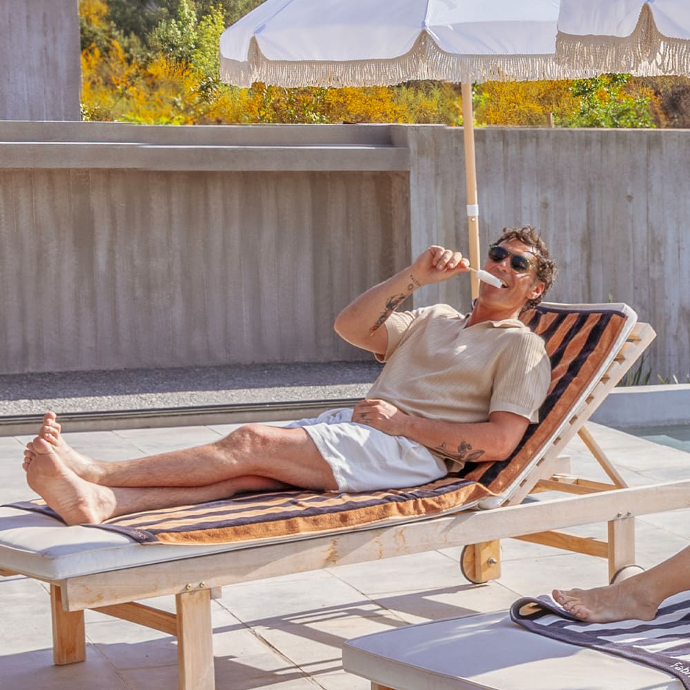 Toalla Playa Jacquard Raya Caramelo