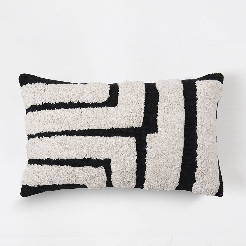 Cojín Tejido 30x50cm Ravi Negro